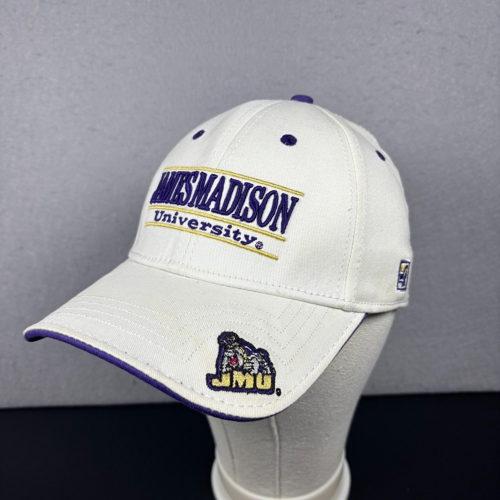 JMU Dukes Baseball Cap James Madison University Hat White The Game OSFM‎ Stretch